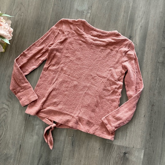Madewell Mauve Pink Textured Tie Side Blouse - Picture 4 of 7
